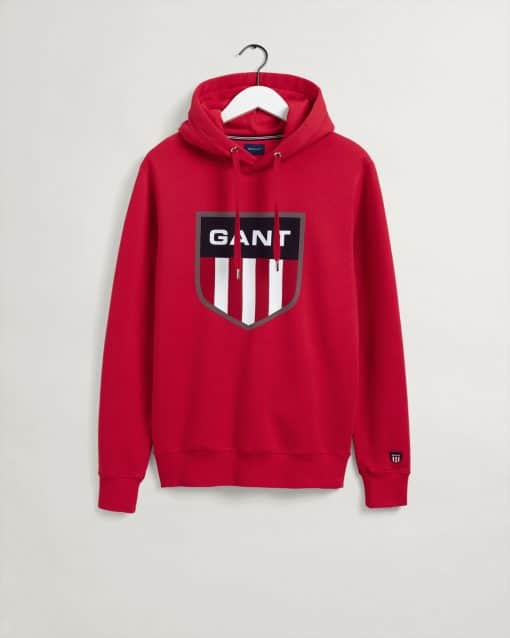 Gant Retro Shield Sweat Hoodie Bright Red