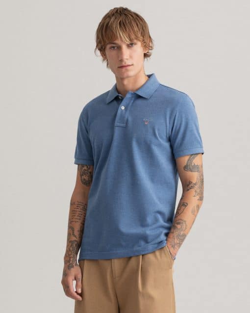 Gant Original Pique Rugger Denim Blue Melange