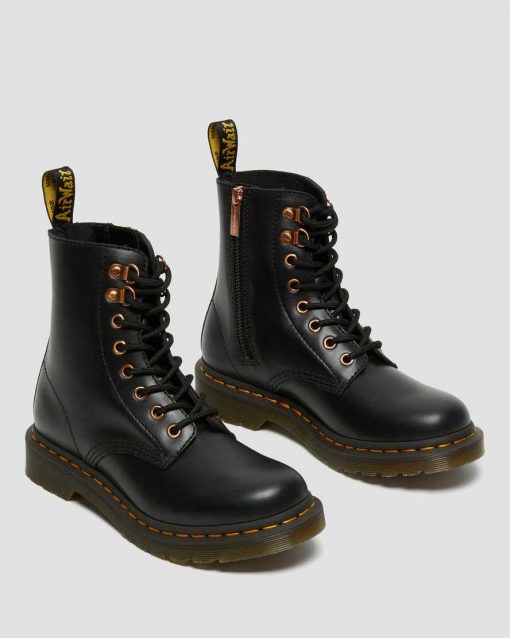 Dr. Martens 1460 Pascal Rosegold Hardware Boots Black Wanama