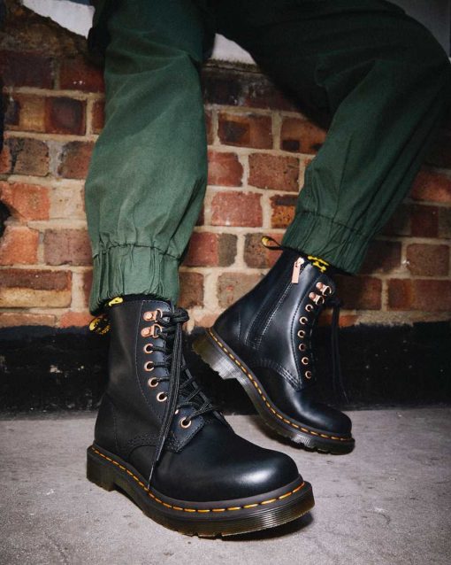 Dr. Martens 1460 Pascal Rosegold Hardware Boots Black Wanama