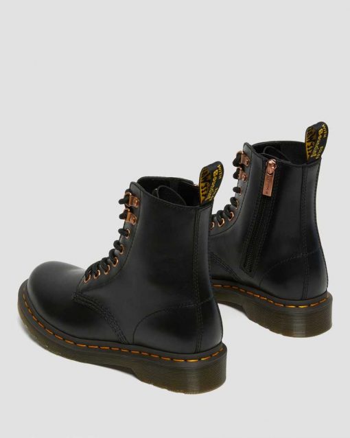 Dr. Martens 1460 Pascal Rosegold Hardware Boots Black Wanama
