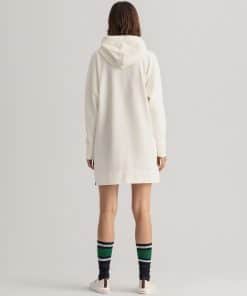 Gant Woman Retro Shield Hoodie Dress Eggshell