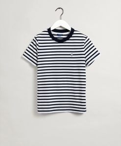 Gant Woman Icon G Striped T-shirt Evening Blue
