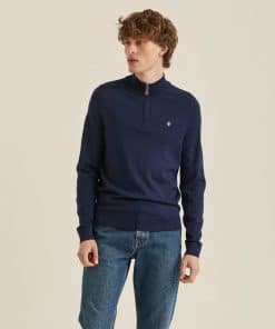 Morris Stockholm Merino John Zip Blue