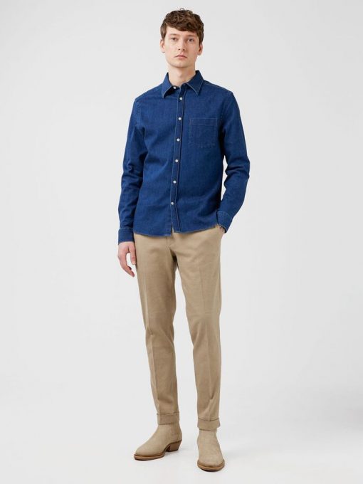 J.Lindeberg Ike Denim Slim Fit Shirt Limoges