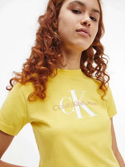 Calvin Klein Monogram Baby Tee Super Yellow
