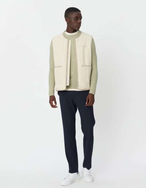 Les Deux Max Crinkle Vest Oyster Gray