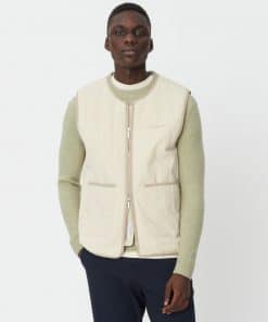 Les Deux Max Crinkle Vest Oyster Gray