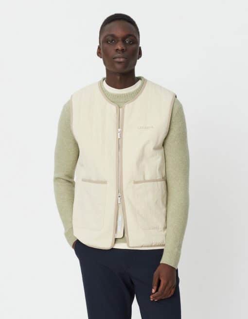 Les Deux Max Crinkle Vest Oyster Gray