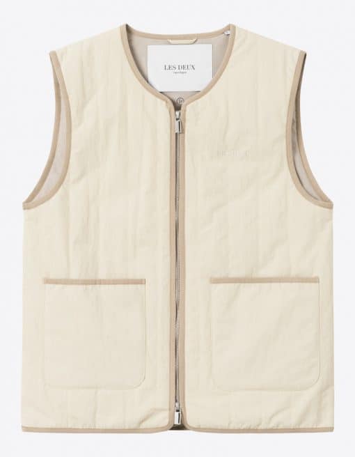 Les Deux Max Crinkle Vest Oyster Gray