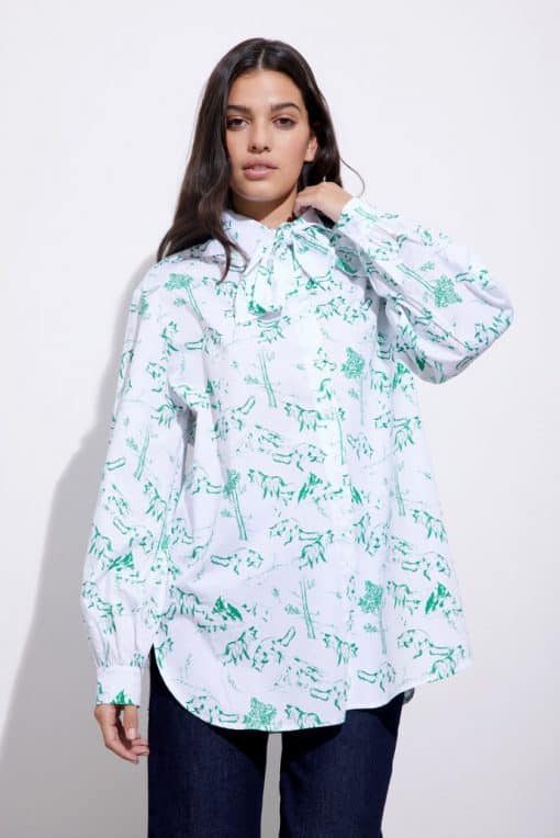 Envii Enbrawley Bow Shirt Aop Foxy Fox