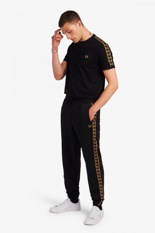 Fred Perry Gold Tape Track Pants Black