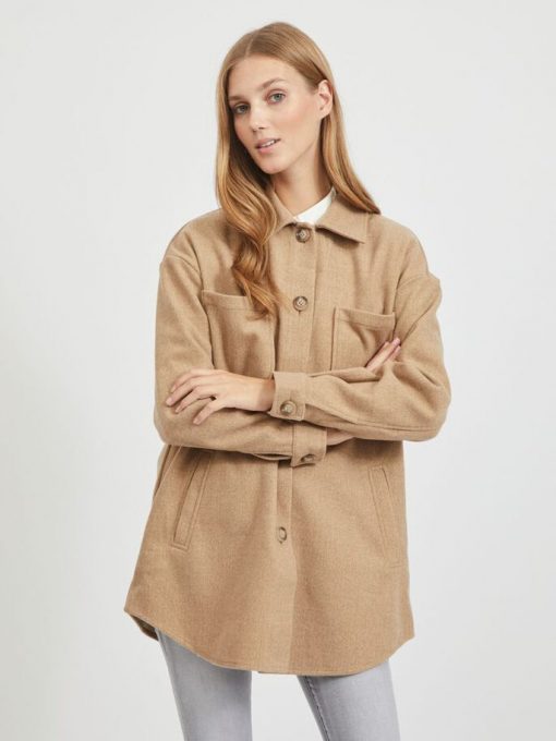 Vila Kimmi Shirt Jacket Tigers Eye