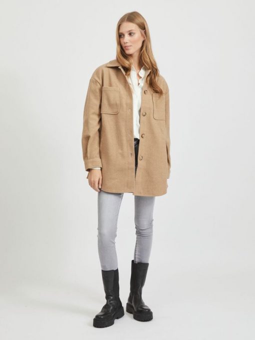 Vila Kimmi Shirt Jacket Tigers Eye