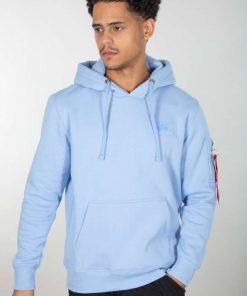 Alpha Industries Back Print Hoody Light Blue
