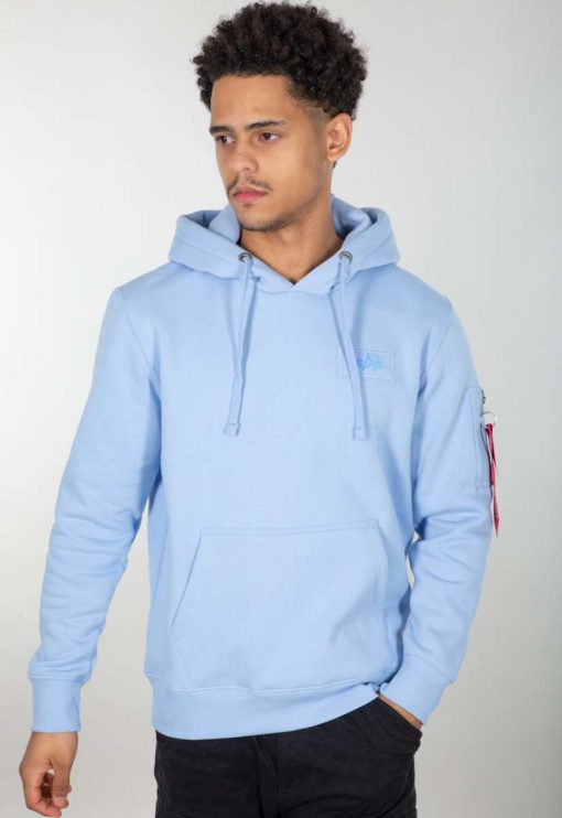 Alpha Industries Back Print Hoody Light Blue