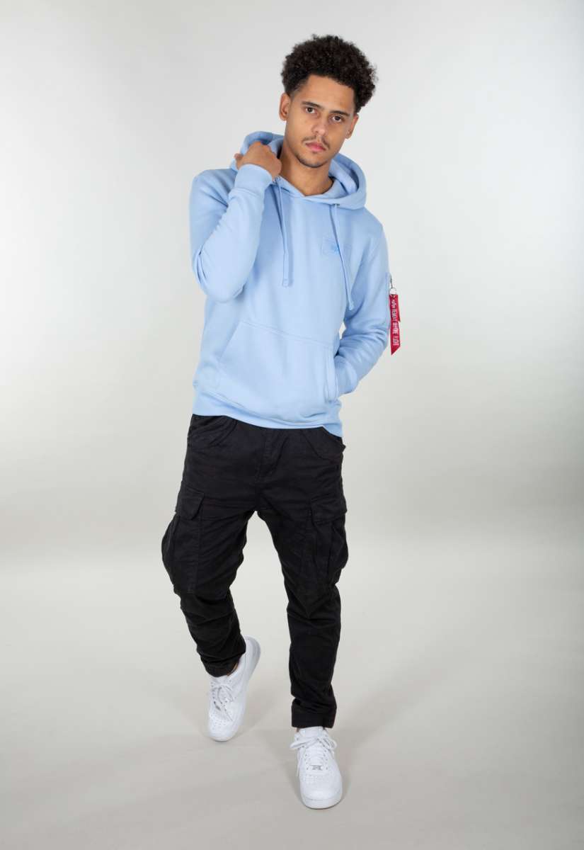 Black and light blue hoodie online