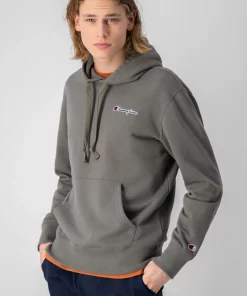 Champion Script Logo Hoodie Dark Grey