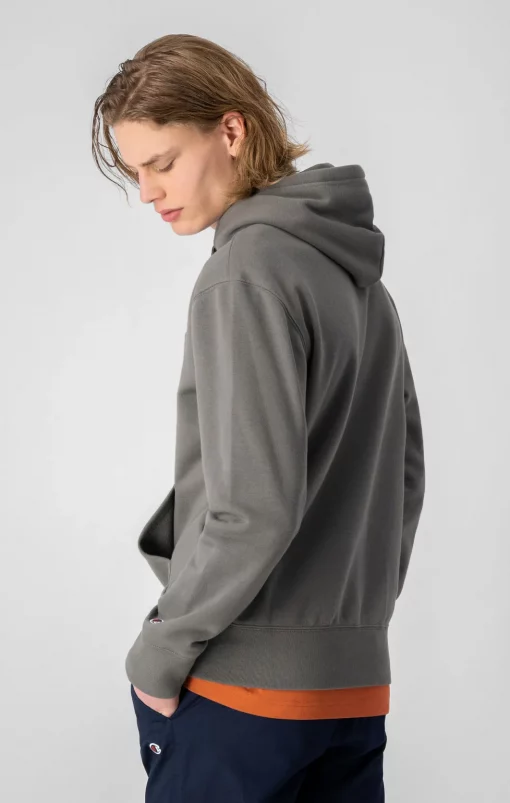 Champion Script Logo Hoodie Dark Grey