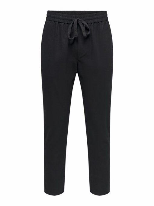 Only & Sons Linus Crop Linen Pants Black