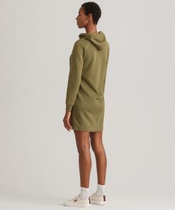 Gant Woman Archive Shield Hoodie Dress Utility Green