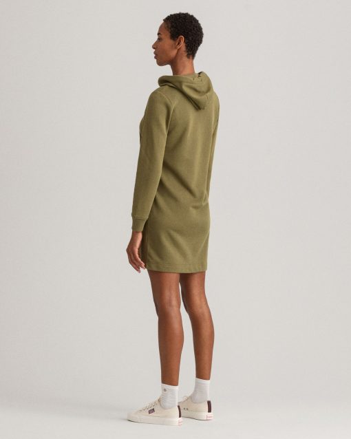 Gant Woman Archive Shield Hoodie Dress  Utility Green