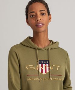 Gant Woman Archive Shield Hoodie Dress Utility Green