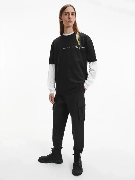 Calvin Klein Cotton Twill Cargo Pants Black