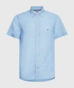 Tommy Hilfiger Pigment Dyed Linen Shirt Calm Blue