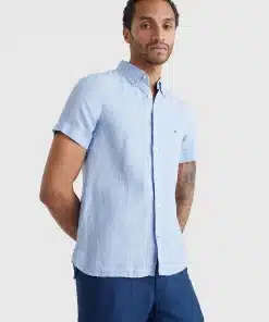 Tommy Hilfiger Pigment Dyed Linen Shirt Calm Blue