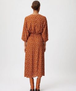 Gestuz Janikagz Wrap Dress Mocha Bisque Dot