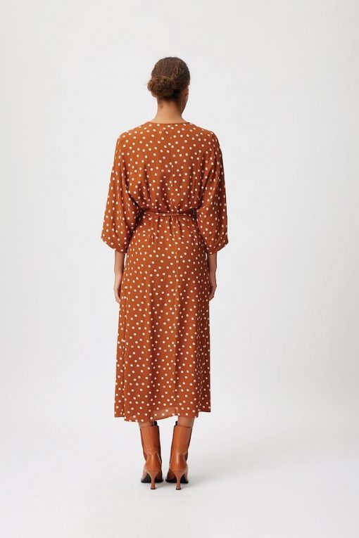 Gestuz Janikagz Wrap Dress Mocha Bisque Dot