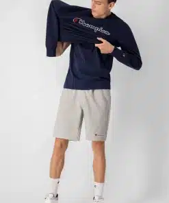 Champion Small Embroidered Script Logo Shorts Grey
