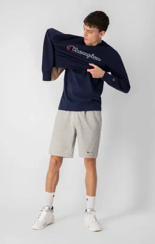 Champion Small Embroidered Script Logo Shorts Grey