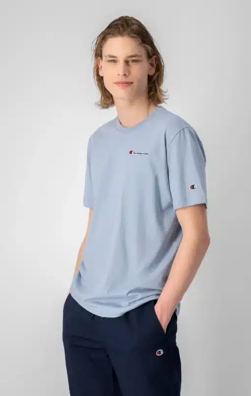 Champion Embroidered Script Logo T-shirt Pastel Blue