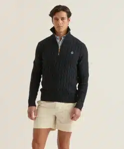 Morris Stockholm Marlebone Half Zip Blue