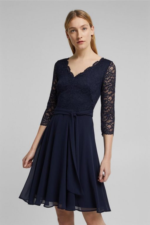 Esprit Chiffon Dress Navy