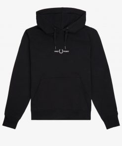 Fred Perry Embroidered Hooded Sweatshirt Black