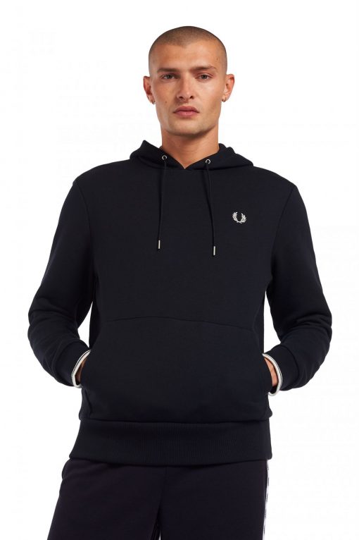 Fred Perry Tipped Hooded Sweatshirt Navy