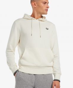 Fred Perry Tipped Hooded Sweatshirt Ecru