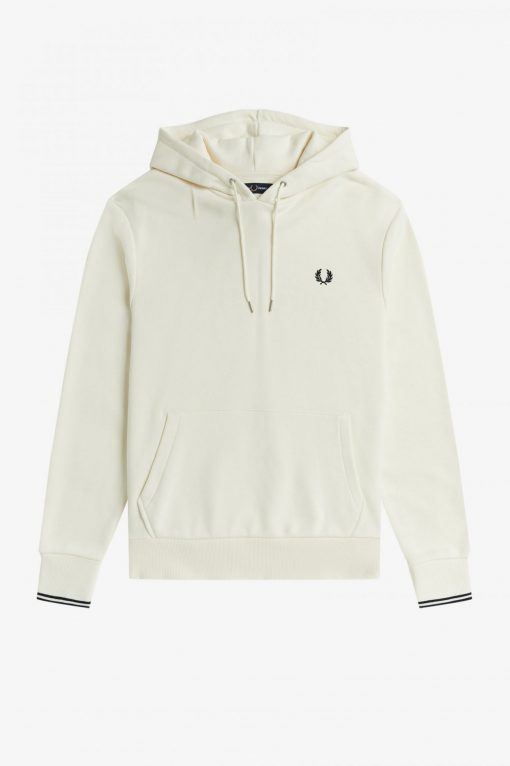 Fred Perry Tipped Hooded Sweatshirt Ecru