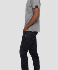 Replay Raw Cut Cotton T-shirt Medium Grey Melange
