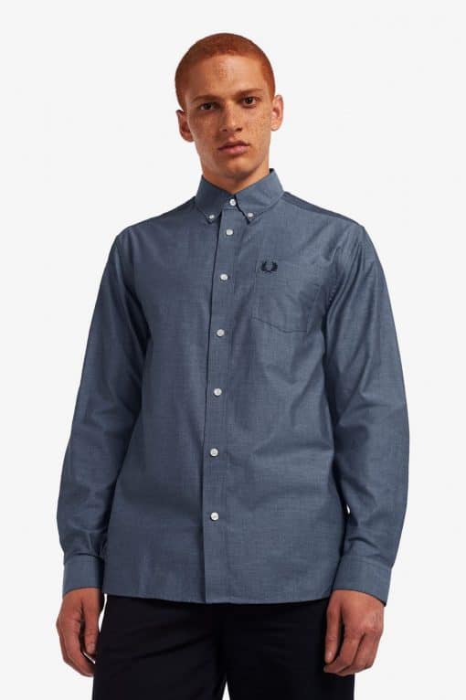 Fred Perry Button Down Collar Shirt Navy