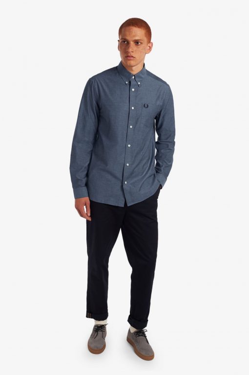 Fred Perry Button Down Collar Shirt Navy