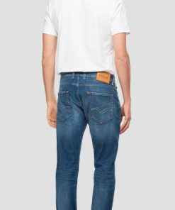 Replay 573 Straight Fit Bio Jeans Medium Blue
