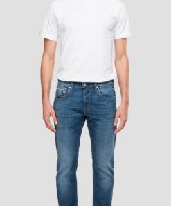 Replay 573 Straight Fit Bio Jeans Medium Blue
