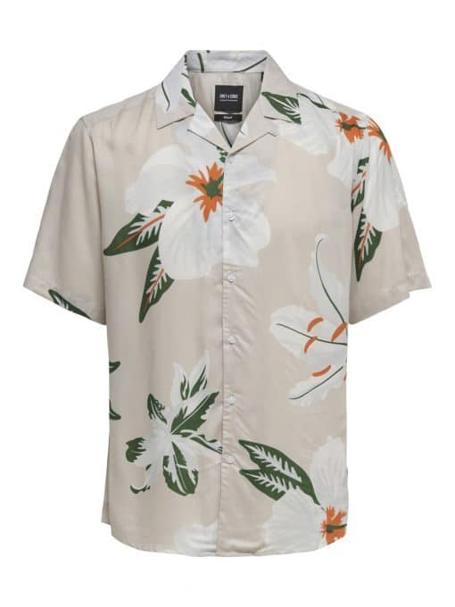 Only & Sons Dan Life Aop Shirt Grey