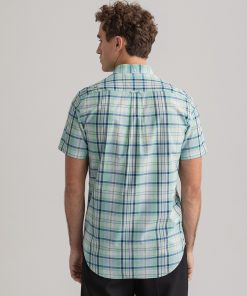 Gant Regular Fit Short Sleeve Colorful Check Shirt Absinthe Green