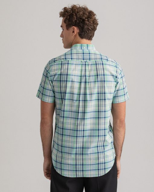 Gant Regular Fit Short Sleeve Colorful Check Shirt Absinthe Green