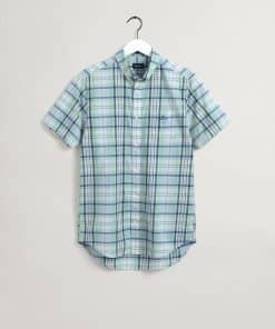 Gant Regular Fit Short Sleeve Colorful Check Shirt Absinthe Green